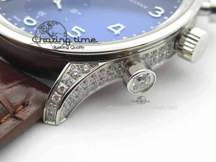 MIROTIME 0312 Unique Portuguese IW3714 Diam ZF V2 1:1 Best Edition Gray Dial On Brown Leather Strap A79350 (Slim Movement) 7250